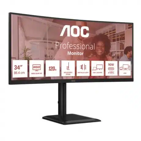 AOC CU34E4CV 34 inch UWQHD 120 Hz curved monitor – afbeelding 4