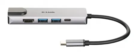 D-Link 5-in-1 USB-C Hub with HDMI/Ethernet and Power Delivery – afbeelding 2