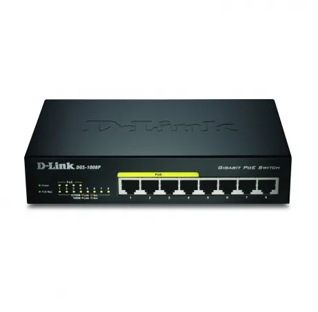 D-Link DGS-1008P 8 Port Gigabit Metal House Switch 4 Port PoE