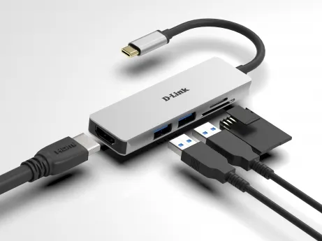 D-Link USB Type C Docking Station for Computer - 3 x USB Ports - 2 x USB 3.0 - HDMI - Thunderbolt – afbeelding 3