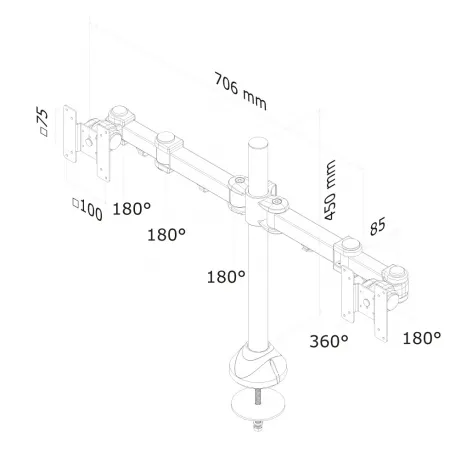 Flat Screen Desk Mount (grommet) – afbeelding 3