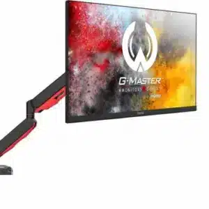Gaming desk mount for single monitor with height adjustable gas spring. Deskmount with clamp or grommet. Monitor up to 9