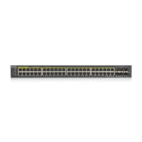 GS1920-48HPv2- 52 Port Smart Managed PoE Switch 48x Gigabit Copper PoE and 4x Gigabit dual pers.- hybrid mode- standalon – afbeelding 2