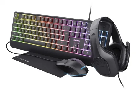 Trust GXT 792 Quadrox Gaming Bundel - Gaming toetsenbord en muisset