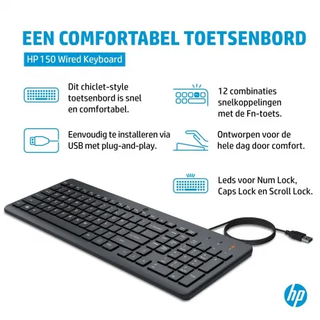 HP 150 Wired Keyboard Azerty – afbeelding 4