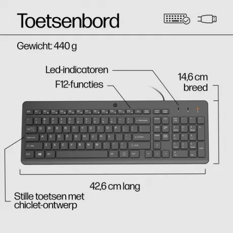 HP 150 Wired Mouse/KB Combo – afbeelding 4