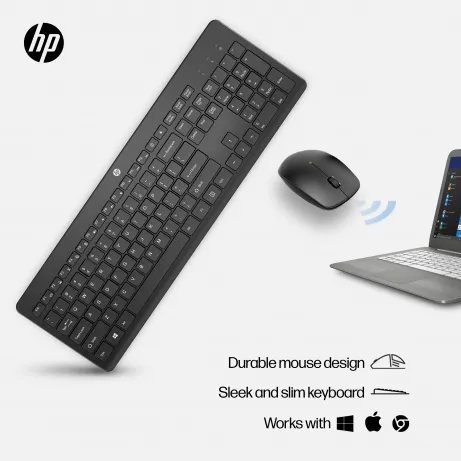 HP 230 Wireless Mouse and Keyboard Combo(Black) - QWERTY Int'l – afbeelding 2