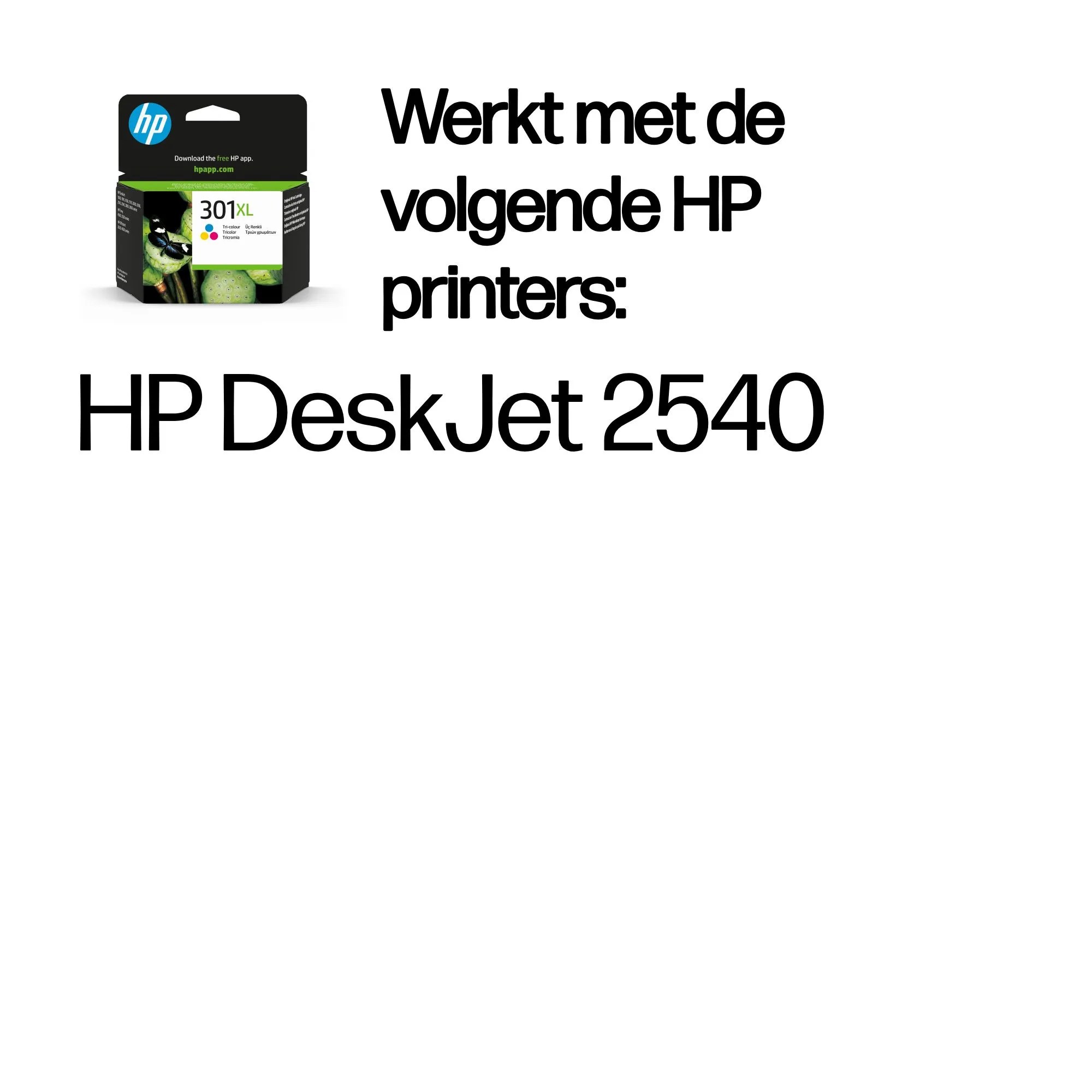 HP 301XL originele high-capacity drie-kleuren inktcartridge – afbeelding 4
