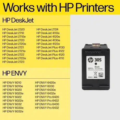 HP 305 Black Org. Ink Cartr 3YM61AE#301 – afbeelding 2