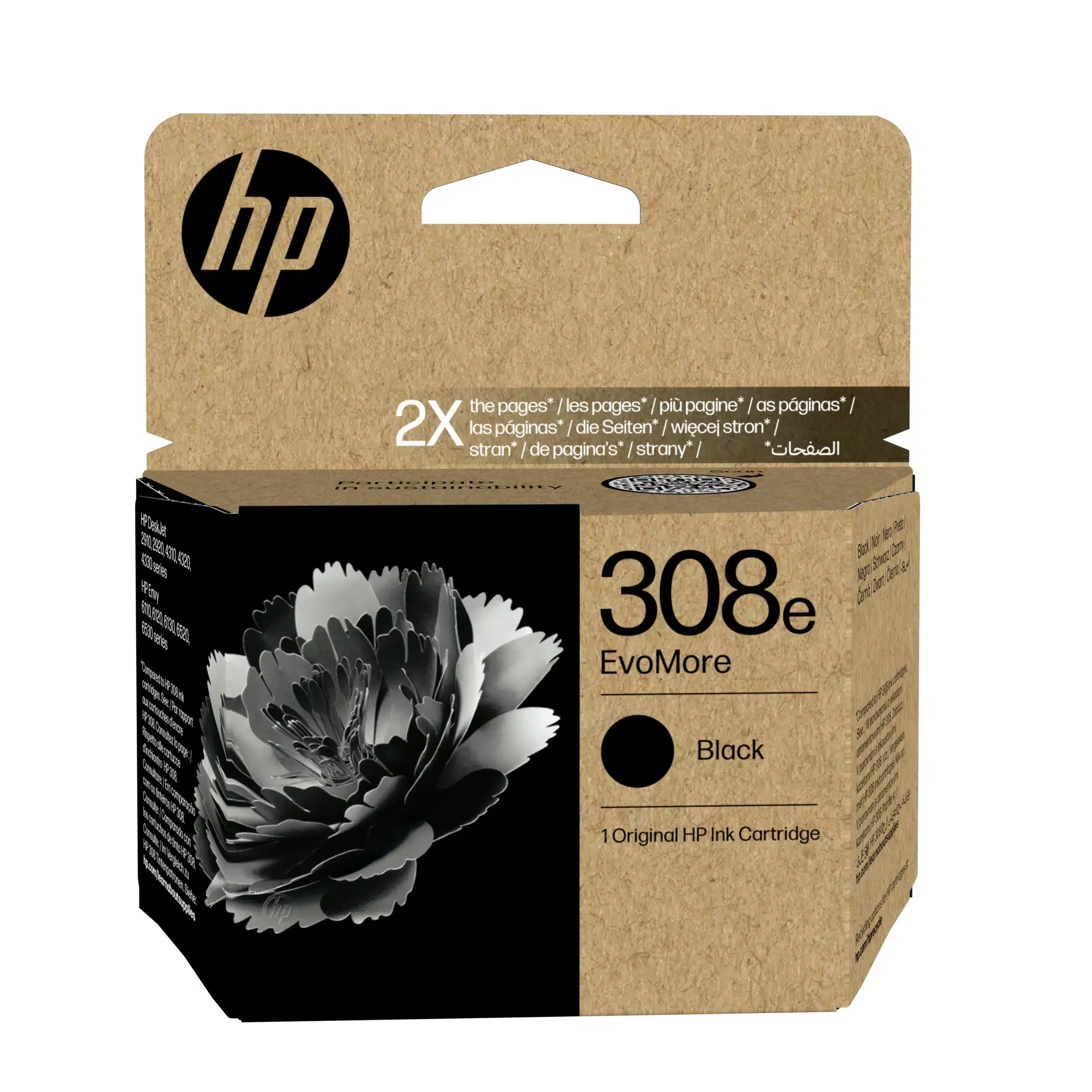 HP 308e EvoMore Black Original Ink Cartridge – afbeelding 2