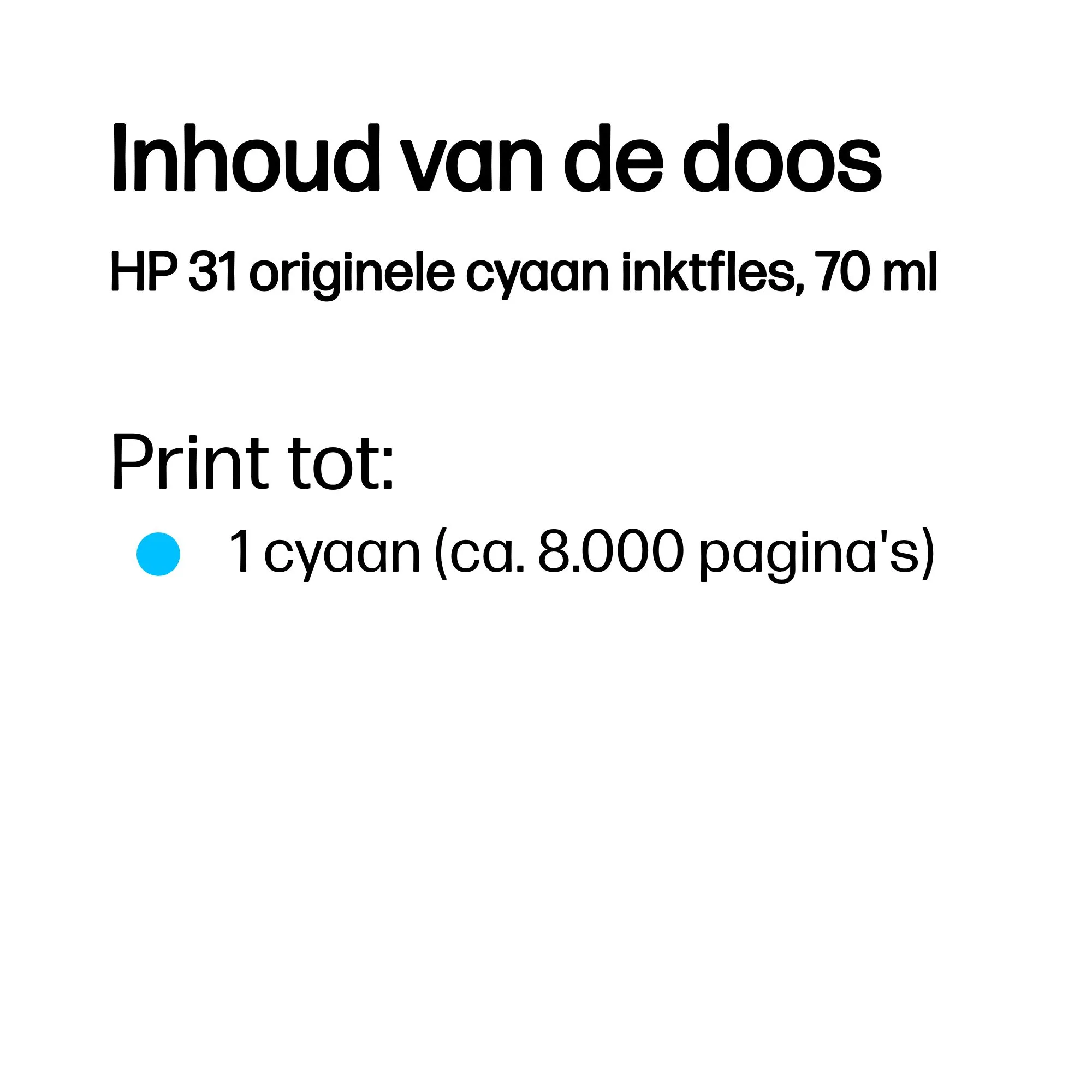 HP 31 originele cyaan inktfles, 70 ml – afbeelding 3