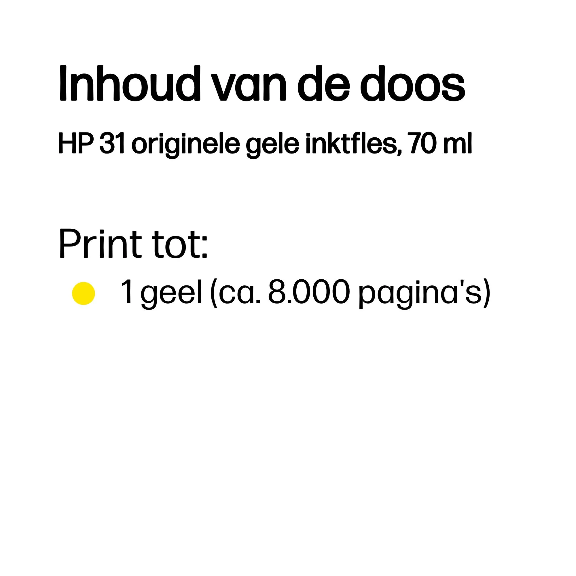 HP 31 originele gele inktfles, 70 ml – afbeelding 3