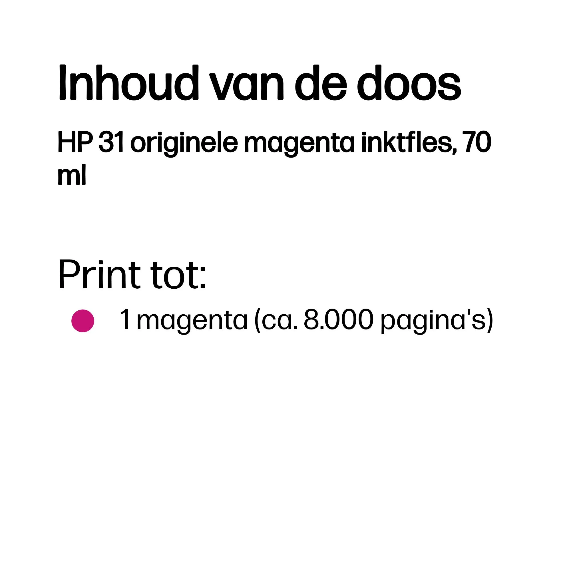 HP 31 originele magenta inktfles, 70 ml – afbeelding 3