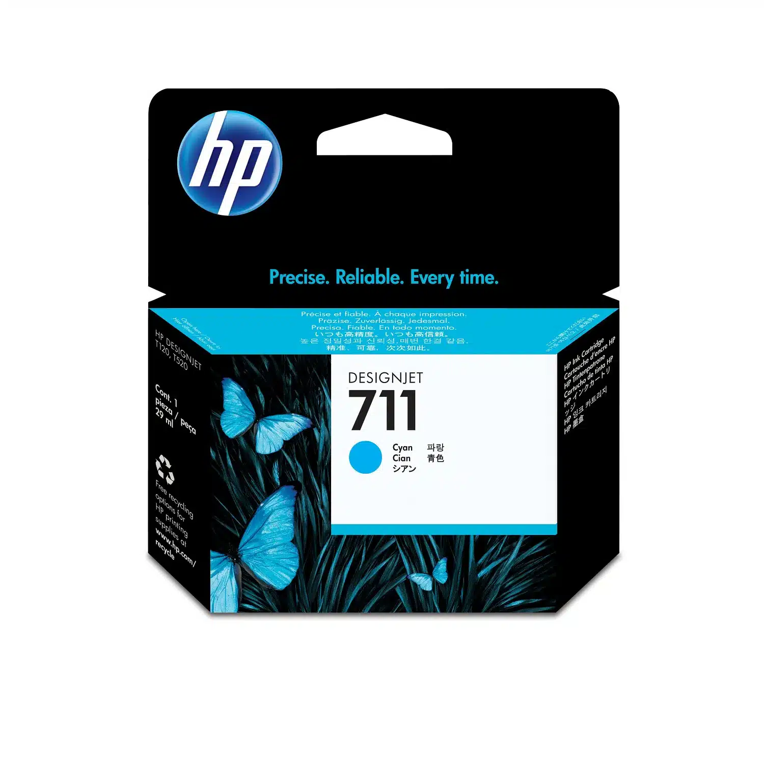 HP 711 cyaan DesignJet inktcartridge, 29 ml – afbeelding 4