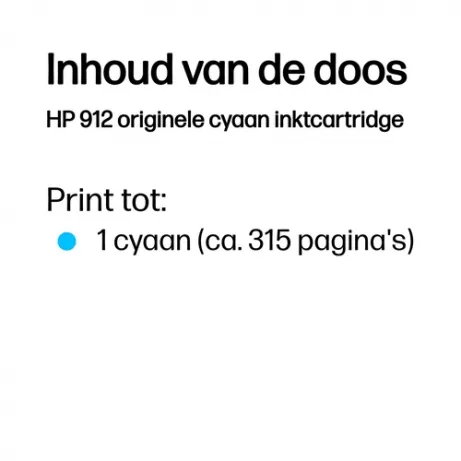 HP 912 Cyan Original Ink Cartridge – afbeelding 2