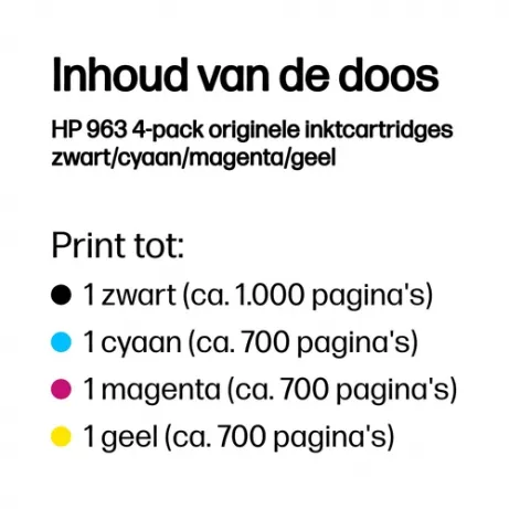 HP 963 CMYK Original Ink Cartridge 4-Pack – afbeelding 3