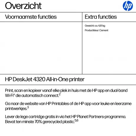 HP DeskJet 4320 AiO Color 5.5ppm Printer – afbeelding 3