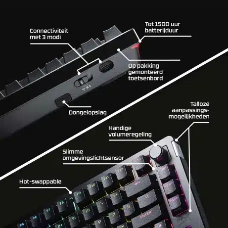 HyperX Alloy Rise 75% Size Wireless Keyboard FR AZERTY – afbeelding 2