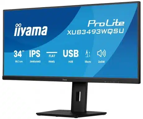 iiyama XUB3493WQSU-B6 34 inch UWQHD 120 Hz monitor – afbeelding 3