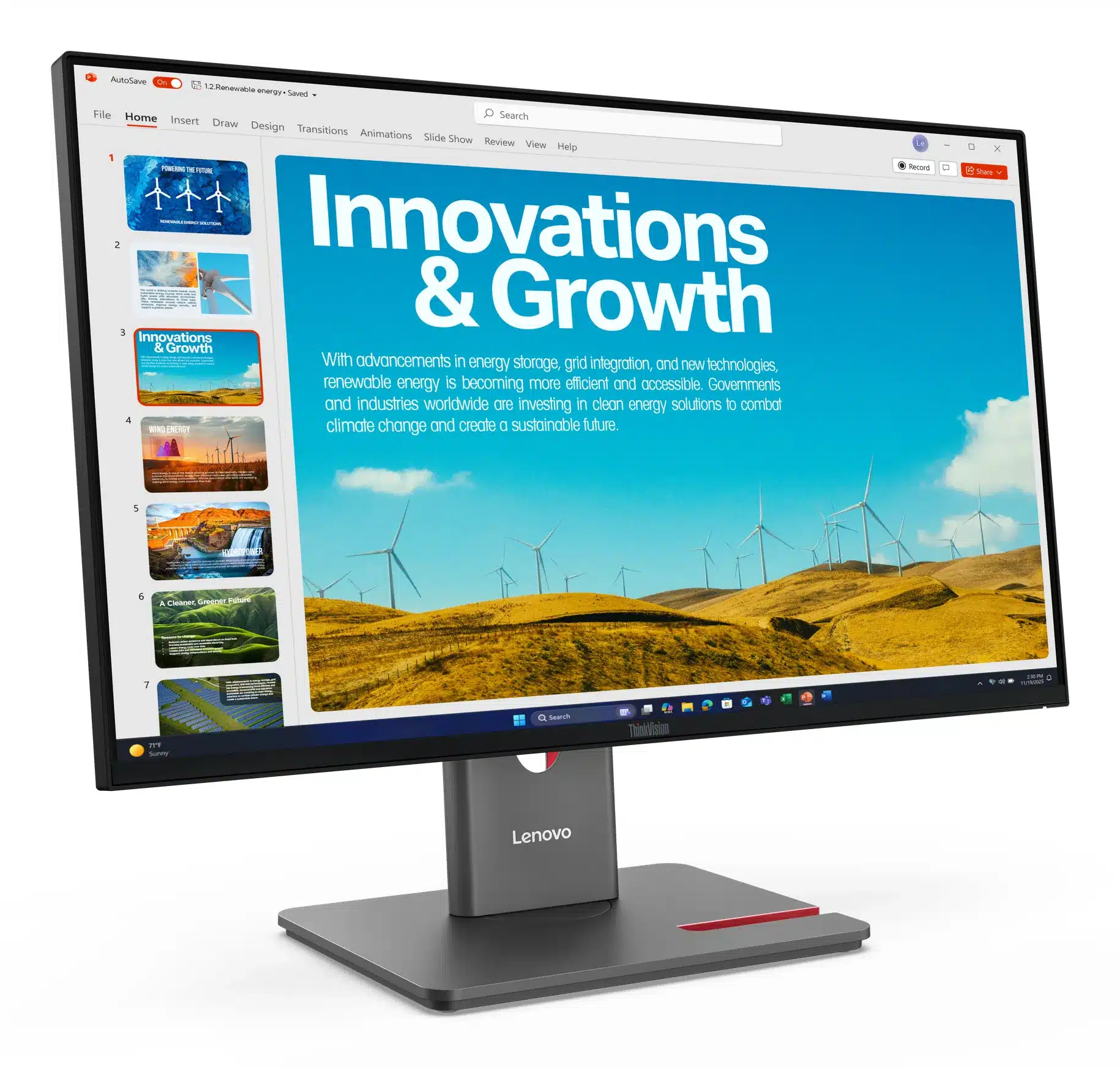 Lenovo 64B1GAT1EU 23,8 inch QHD 120 Hz monitor – afbeelding 4