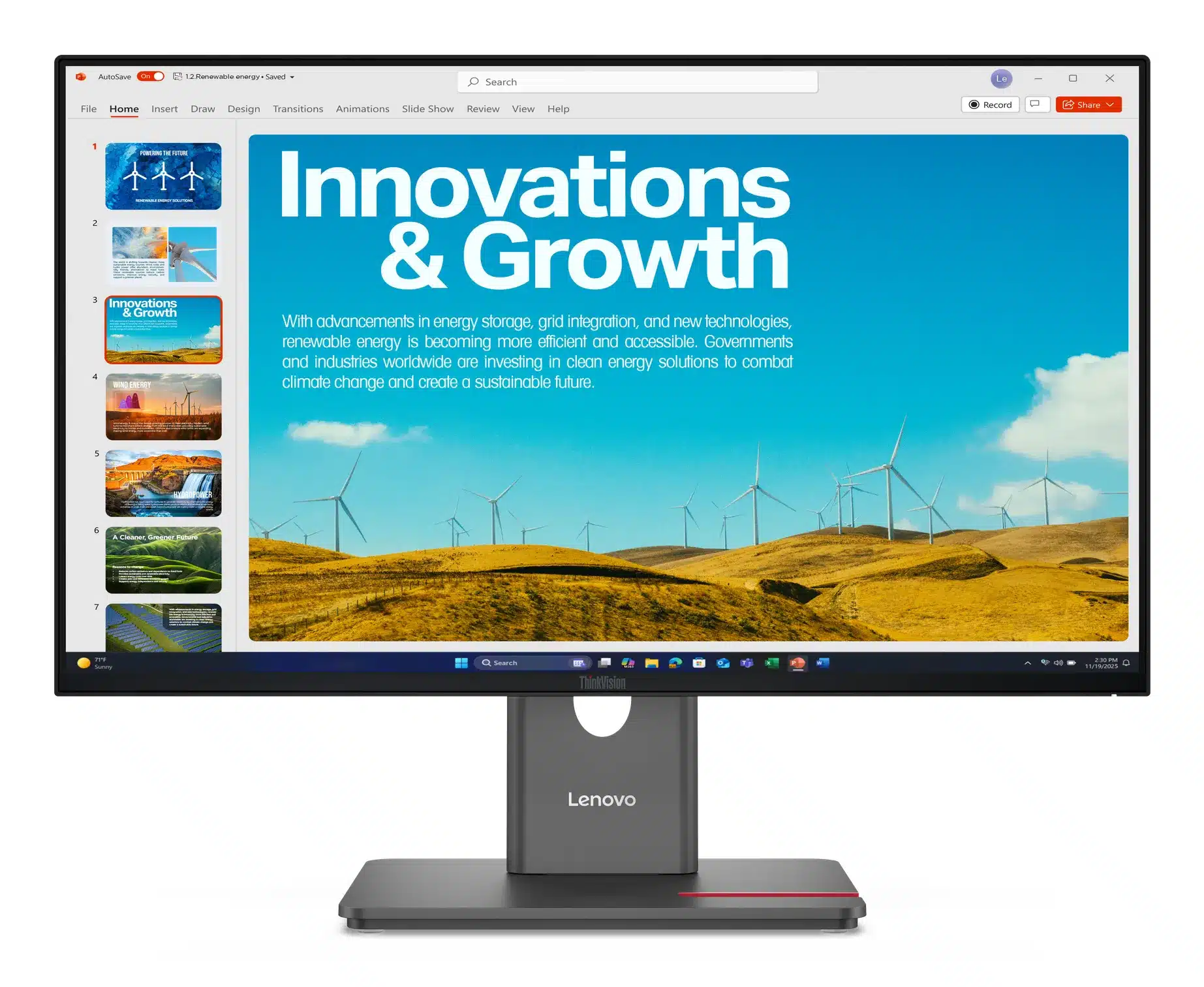 Lenovo 64B1GAT1EU 23,8 inch QHD 120 Hz monitor