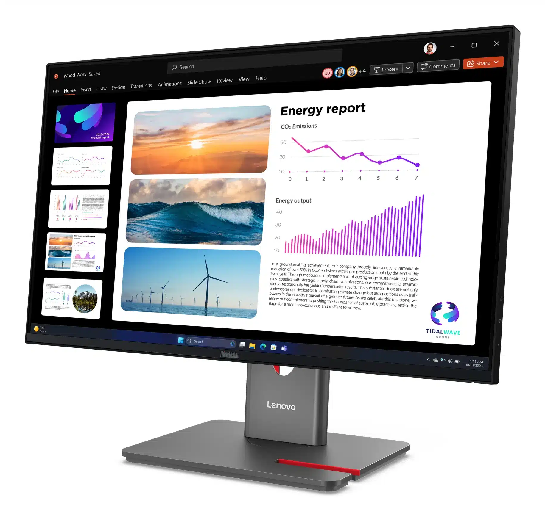 Lenovo 64B2GAT1EU 23,8 inch QHD 120 Hz monitor – afbeelding 3