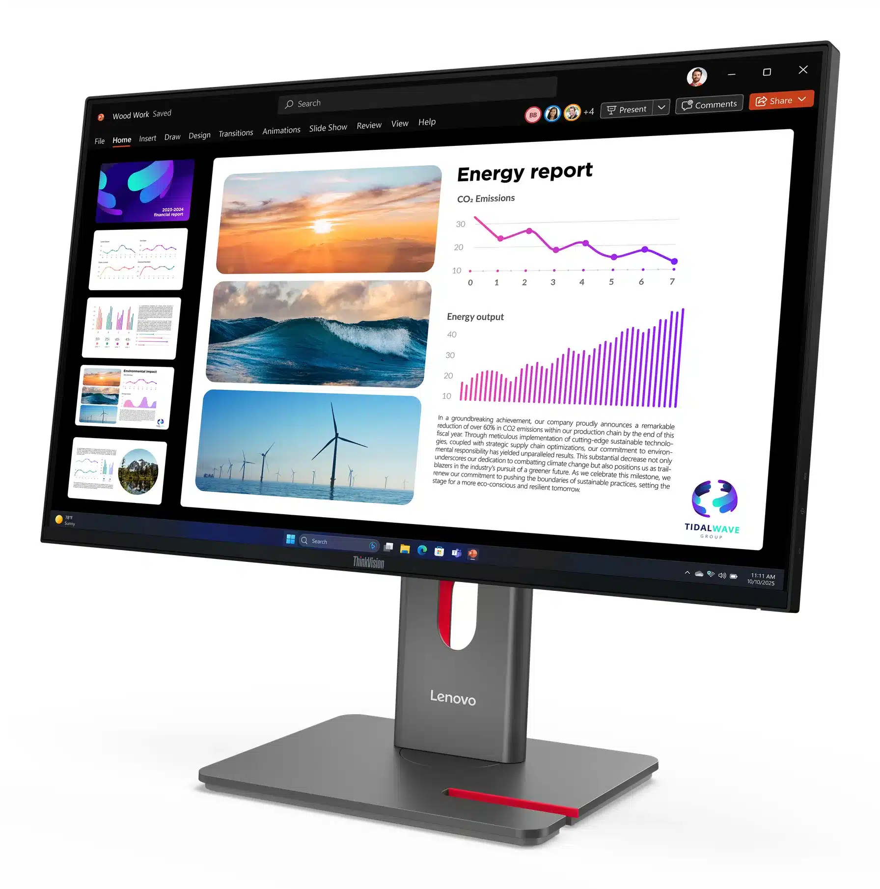 Lenovo 64B2GAT1EU 23,8 inch QHD 120 Hz monitor – afbeelding 4