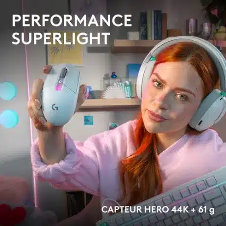 Logitech G305 X SUPERLIGHT wireless gaming mouse in white. Lightweight 61 g design – afbeelding 3