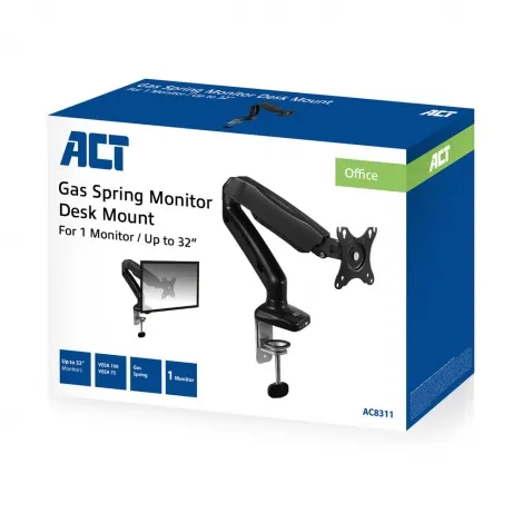 Monitor desk mount stand gas spring 1 Screen – afbeelding 3
