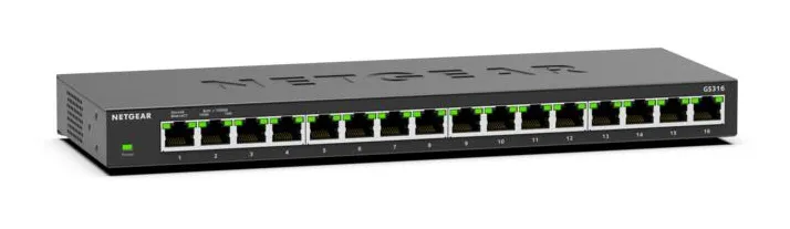 NETGEAR GS316 Unmanaged L2 Gigabit Ethernet (10/100/1000) Zwart