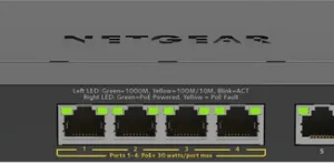 NETGEAR 5-Port Gigabit Ethernet High-Power PoE+ Plus Switch (GS305EPP)