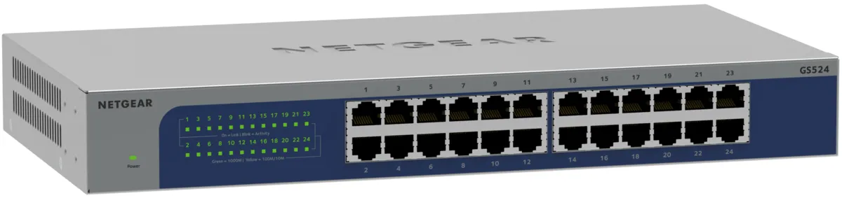 NETGEAR GS524-300EUS 24-Port Gigabit Ethernet unmanaged Switch Desktop – afbeelding 3