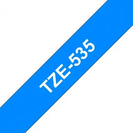 P-Touch TZE-535 white on hard blue 12mm