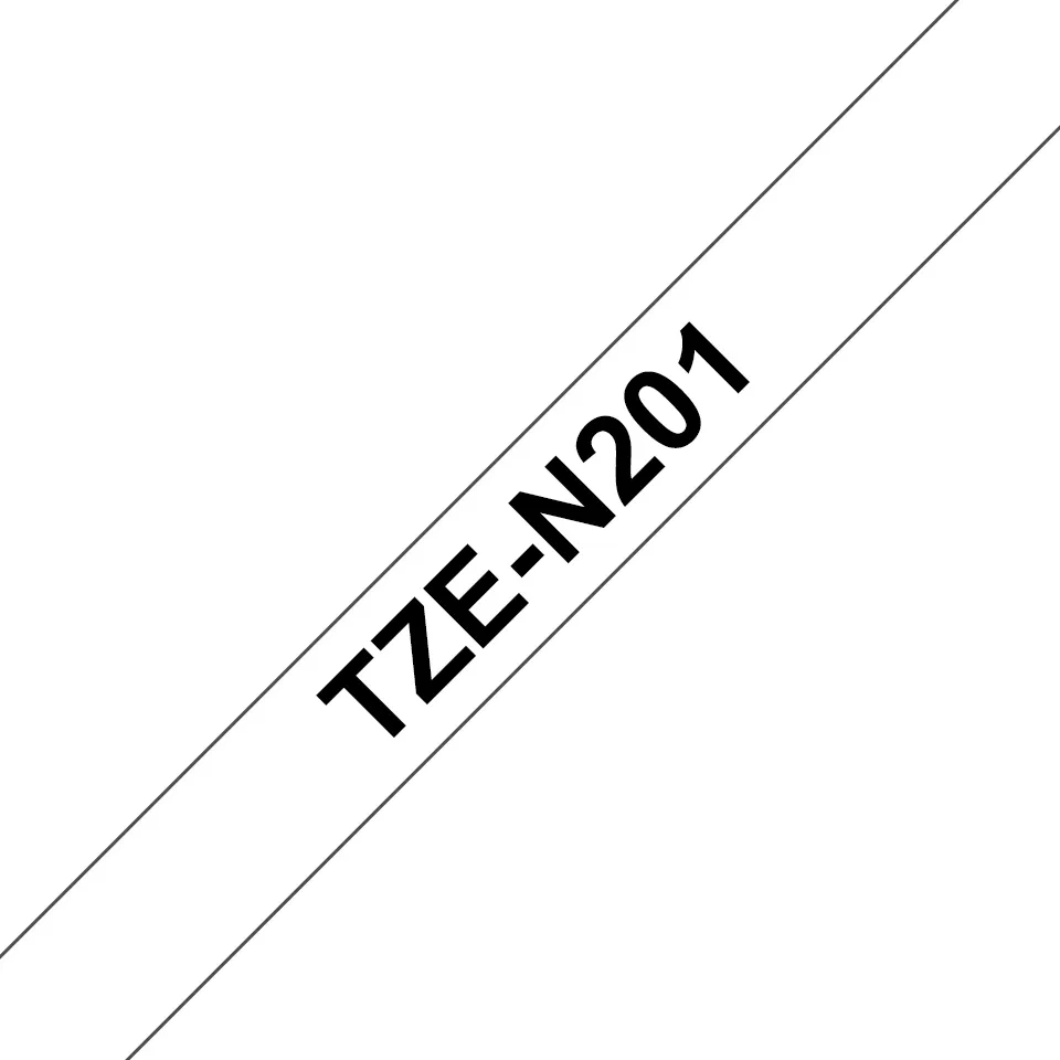 P-Touch TZE-N201 black on white 3 5mm – afbeelding 2