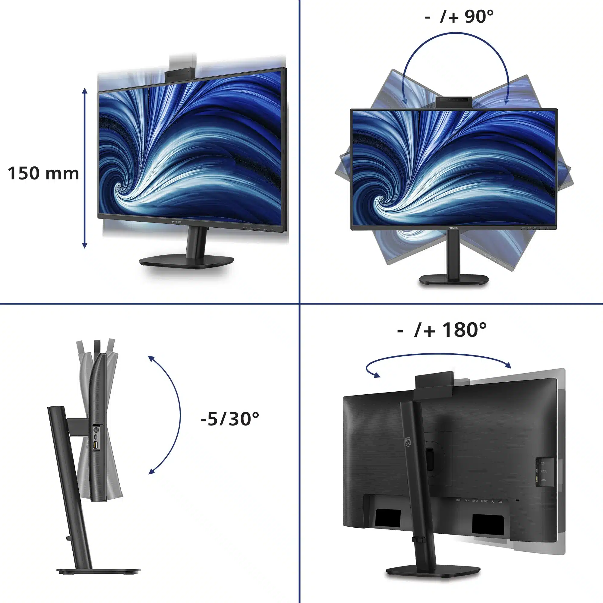 Philips 27B2U3601H QHD monitor – afbeelding 4