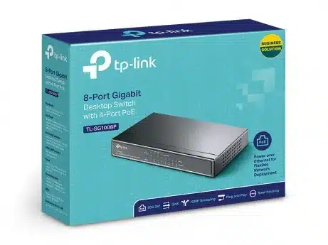 TL-SG1008P 8-Port Gigabit Desktop PoE Switch 8 10/100/1000Mbps RJ45 ports including 4 PoE ports steel case – afbeelding 4