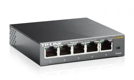 TL-SG105E 5-Port Gigabit Desktop Easy Smart Switch 5 10/100/1000Mbps RJ45 portsMTU/Port/Tag-based VLAN QoS IGMP Snooping – afbeelding 2
