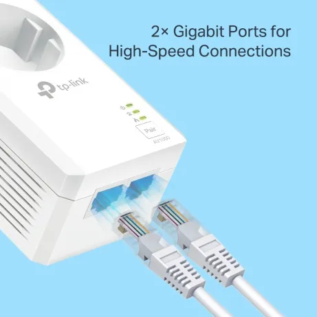 TP-LINK AV1000 2-Port Gigabit Passthrough Powerline Starter Kit – afbeelding 3