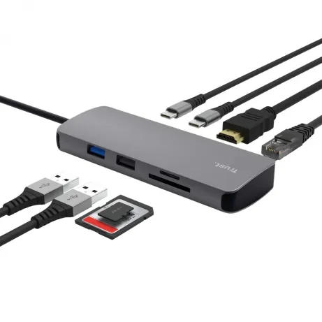 Trust Dalyx 8-in-1 USB-C Multiport Adapter - USB-C hub – afbeelding 2
