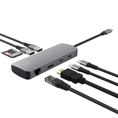 Trust Dalyx 8-in-1 USB-C Multiport Adapter - USB-C hub – afbeelding 3