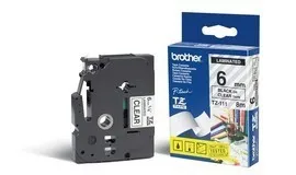 TZe111 - Gel. zelfklevend tape - zwart op doorschijnend - Rol (0.6 cm x 8 m) 1 rol(len) - voor P-Touch OA. GL-H100. H105