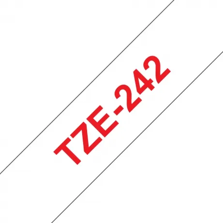 TZe242 - Gel. tape - rood op wit - Rol (1.8 cm x 8 m) 1 rol(len) - voor P-TouchPT-18. 2030. 3600. D400. D600. E300. E500