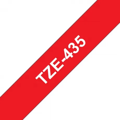 TZe435 - Gel. tape - wit op rood - Rol (1.2 cm x 8 m) 1 rol(len) - voor P-TouchPT-1000. 1005. 1010. 1080. 1280. 2030. 24