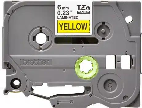 Brother TZE-611 labelprinter-tape Zwart op geel – afbeelding 2