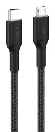 USB-C TO M-USB 2.0 BRAIDED PCR 1M BLA