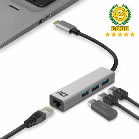 USB-C to USB-A Hub 3 ports with Gigabit Ethernet – afbeelding 2