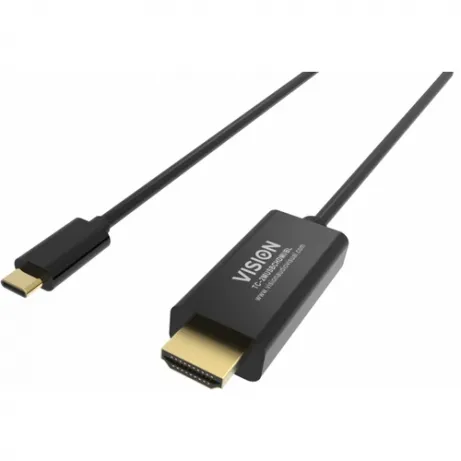 VISION 2m Black USB-C to DP 8K Cable – afbeelding 2