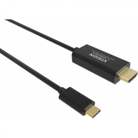 VISION 2m Black USB-C to DP 8K Cable – afbeelding 3