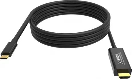 VISION 2m Black USB-C to HDMI 8K Cable – afbeelding 3