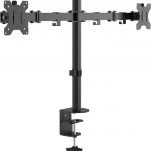 VISION Monitor Desk Post Dual Black